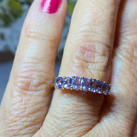 Clyde Duneier Tanzanite 14K Yellow Gold Band Ring - Picture 12 of 12